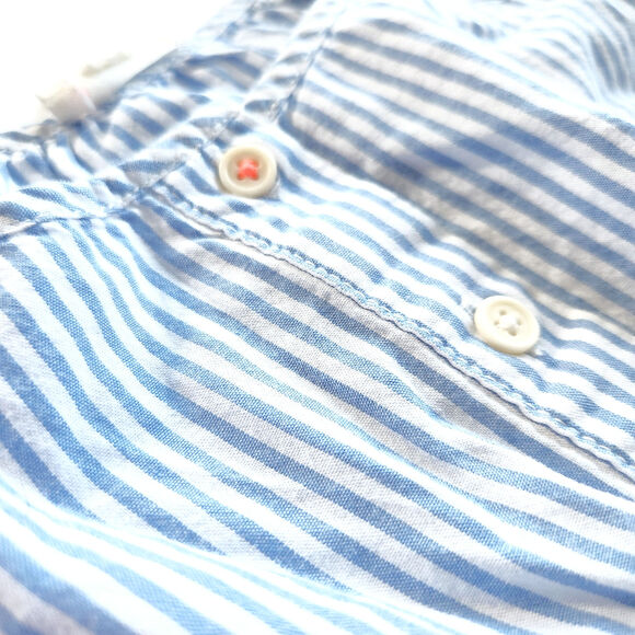 J.Crew Crewcuts Girls Cotton Blue Striped Drawstring Dress Size 4 - Picture 4 of 7